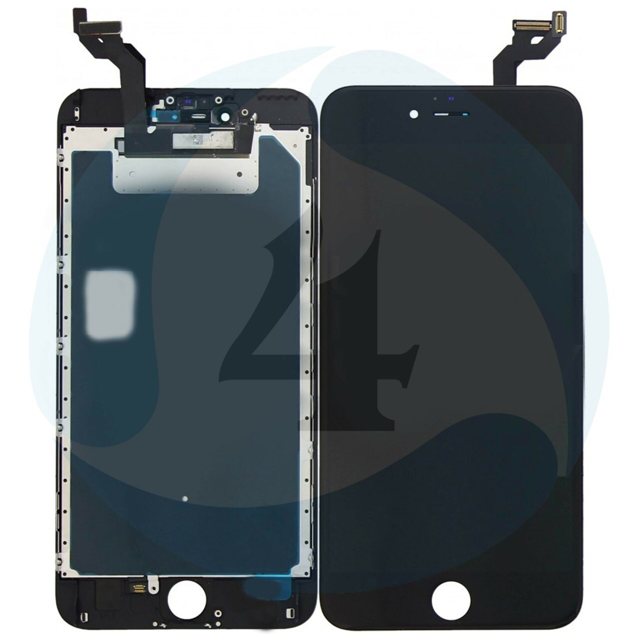 I Phone 6 S Plus LCD plus Digitizer plus Metal Plate Complete OEM Replacement Glass Black