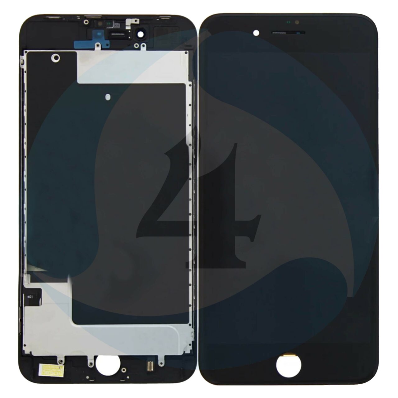 I Phone 8 PLUS LCD plus Digitizer plus Metal Plate Complete OEM Replacement Glass Black
